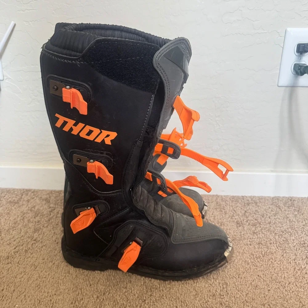 Thor Mens Synthetic Blitz XP MX Motocross Boots 11 Black Dirt Bike Adjustable